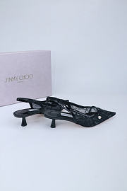 Okify Jimmy Choo Black Mesh Slingback 4.5cm - 5