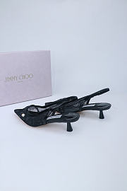Okify Jimmy Choo Black Mesh Slingback 4.5cm - 6