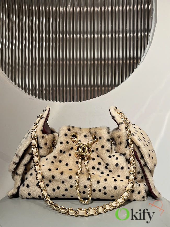 Okify CC 25 Hobo Dot Fur Bag 22x20x5.5cm - 1