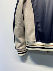 Okify Louis Vuitton Men Dark Blue Leather Jacket (has big size) - 2