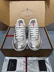 Okify Prada America Cup Silver Men Sneakers (has big size) - 2