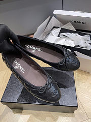 Okify CC Black Quilted Ballet Shoes - 5