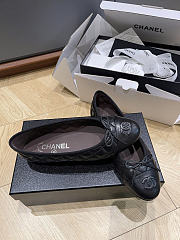 Okify CC Black Quilted Ballet Shoes - 6