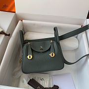 Okify Hermes Lindy Mini Bag Slate Green 19x13x9cm - 2