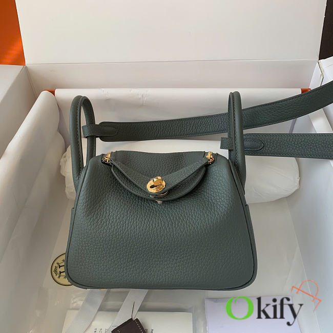 Okify Hermes Lindy Mini Bag Slate Green 19x13x9cm - 1
