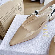 Okify Dior Beige Patent Slingback Flat  - 6