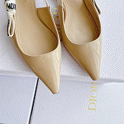 Okify Dior Beige Patent Slingback Flat  - 5