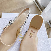 Okify Dior Beige Patent Slingback Flat  - 2
