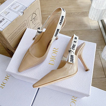 Okify Dior Beige Patent Slingback 10cm