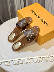 Okify Louis Vuitton Brown Women Slides (has big size) - 5