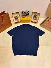Okify Loro Piana Dark Blue Men Polo Shirt - 5