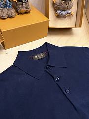 Okify Loro Piana Dark Blue Men Polo Shirt - 6