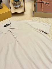 Okify Loro Piana Beige Men Polo Shirt - 3