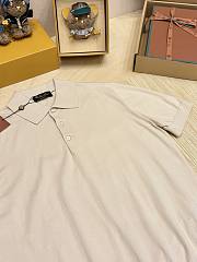 Okify Loro Piana Beige Men Polo Shirt - 6