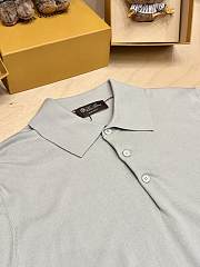 Okify Loro Piana Gray Men Polo Shirt - 6
