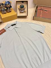 Okify Loro Piana Gray Men Polo Shirt - 4