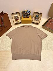 Okify Loro Piana Brown Men Polo Shirt - 6