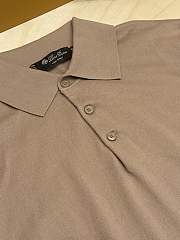 Okify Loro Piana Brown Men Polo Shirt - 3