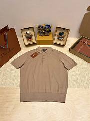Okify Loro Piana Brown Men Polo Shirt - 1