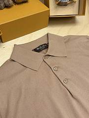 Okify Loro Piana Brown Men Polo Shirt - 2