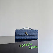 Okify Bottega Veneta Andiamo Clutch Bag Dark Blue 741511 31x13x3cm - 1