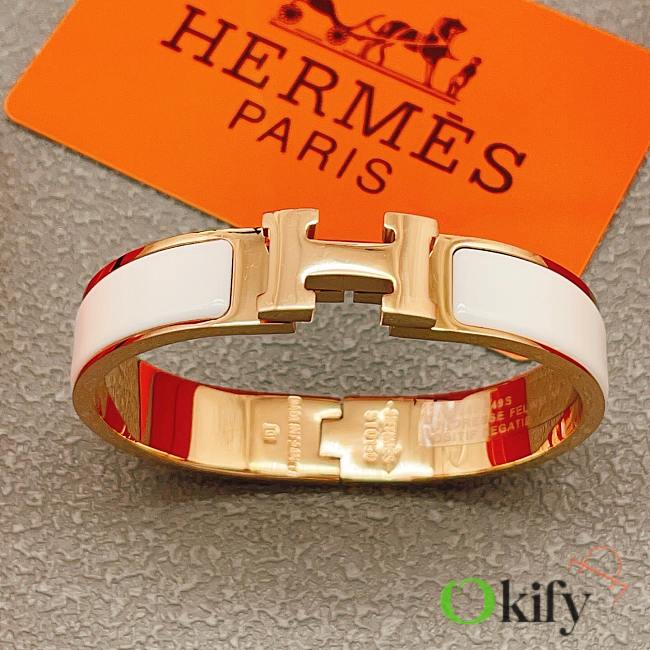 Okify Hermes Gold Bracelet White 29580 - 1