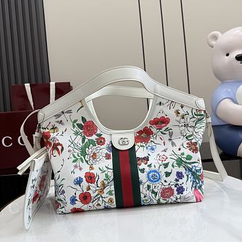 Okify Gucci Giglio Flora Small Tote Bag White 860845 25x20x15cm