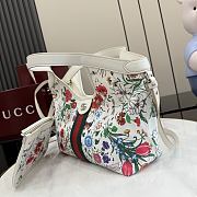 Okify Gucci Giglio Flora Small Tote Bag White 860845 25x20x15cm - 6