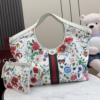 Okify Gucci Giglio Flora Large Tote Bag White 853971 54x40x46x15cm