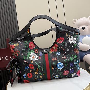 Okify Gucci Giglio Flora Large Tote Bag Black 853971 54x40x46x15cm