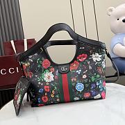 Okify Gucci Giglio Flora Small Tote Bag Black 860845 25x20x15cm - 1
