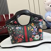 Okify Gucci Giglio Flora Small Tote Bag Black 860845 25x20x15cm - 6