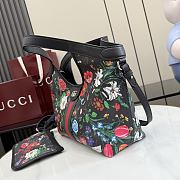 Okify Gucci Giglio Flora Small Tote Bag Black 860845 25x20x15cm - 3