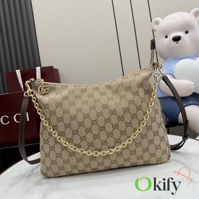 Okify Gucci Lady Lunetta Chain Medium Shoulder Bag Beige A006OA 30x24x6.5cm - 1