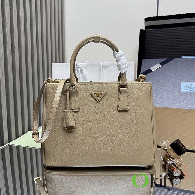 Okify Prada Galleria Large Saffiano Leather Bag Gray 1BA274 32x24x14cm - 1