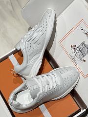Okify Hermes White Breathable Perforated Sneakers Women Sneakers  - 6