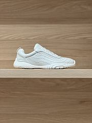 Okify Hermes White Breathable Perforated Sneakers Women Sneakers  - 3