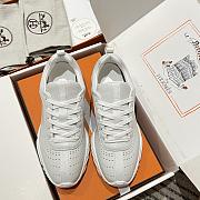 Okify Hermes White Breathable Perforated Sneakers Women Sneakers  - 4