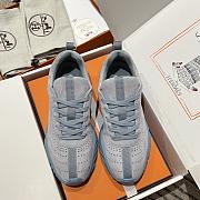 Okify Hermes Blue Breathable Perforated Sneakers Women Sneakers  - 6