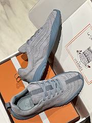 Okify Hermes Blue Breathable Perforated Sneakers Women Sneakers  - 2