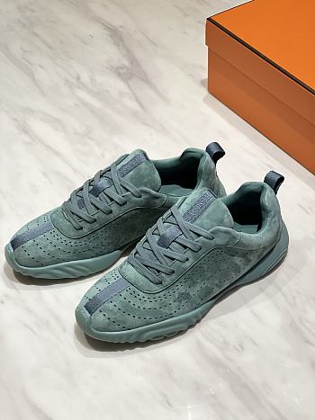 Okify Hermes Green Breathable Perforated Sneakers Women Sneakers 