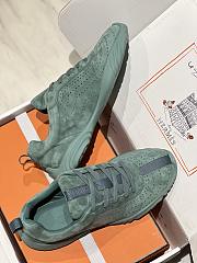 Okify Hermes Green Breathable Perforated Sneakers Women Sneakers  - 4