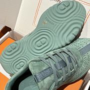 Okify Hermes Green Breathable Perforated Sneakers Women Sneakers  - 3