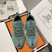 Okify Hermes Green Breathable Perforated Sneakers Women Sneakers  - 2