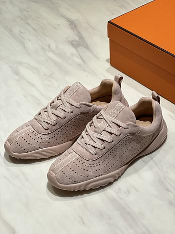 Okify Hermes Pink Breathable Perforated Sneakers Women Sneakers 