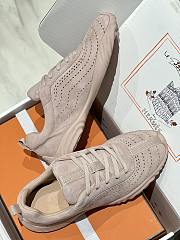 Okify Hermes Pink Breathable Perforated Sneakers Women Sneakers  - 3