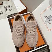 Okify Hermes Pink Breathable Perforated Sneakers Women Sneakers  - 2
