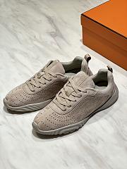 Okify Hermes Beige Breathable Perforated Sneakers Women Sneakers  - 1