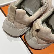Okify Hermes Beige Breathable Perforated Sneakers Women Sneakers  - 6