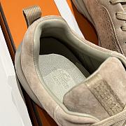 Okify Hermes Beige Breathable Perforated Sneakers Women Sneakers  - 4